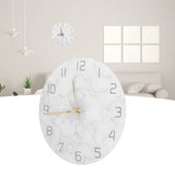 Simple Marble Wall Clock Fashion Cracked Acrylic Material UV Printing Clock Living Room Decoration