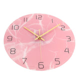 Innovative Pink Wall Clock Acrylic UV Printing Clock for Living Room Home Bedroom - Front View