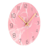 Innovative Pink Wall Clock Acrylic UV Printing Clock for Living Room Home Bedroom - Rear View
