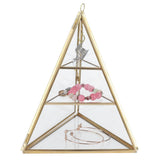 Jewelry Storage Rack Pyramid Shape 3 Layers Decorative Display Stand for Earrings Necklaces Bracelets