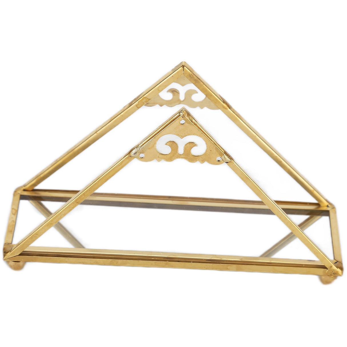 Mirror Jewelry Tray Glass Perfume Storage Tray Jewelry Plate Golden Metal Decorative Tray