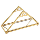 Mirror Jewelry Tray Glass Perfume Storage Tray Jewelry Plate Golden Metal Decorative Tray