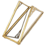 Mirror Jewelry Tray Glass Perfume Storage Tray Jewelry Plate Golden Metal Decorative Tray - Top-Down View