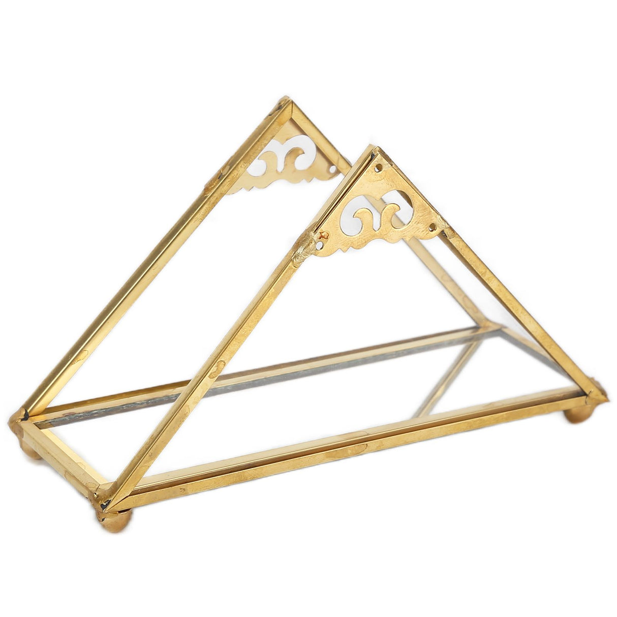 Mirror Jewelry Tray Glass Perfume Storage Tray Jewelry Plate Golden Metal Decorative Tray