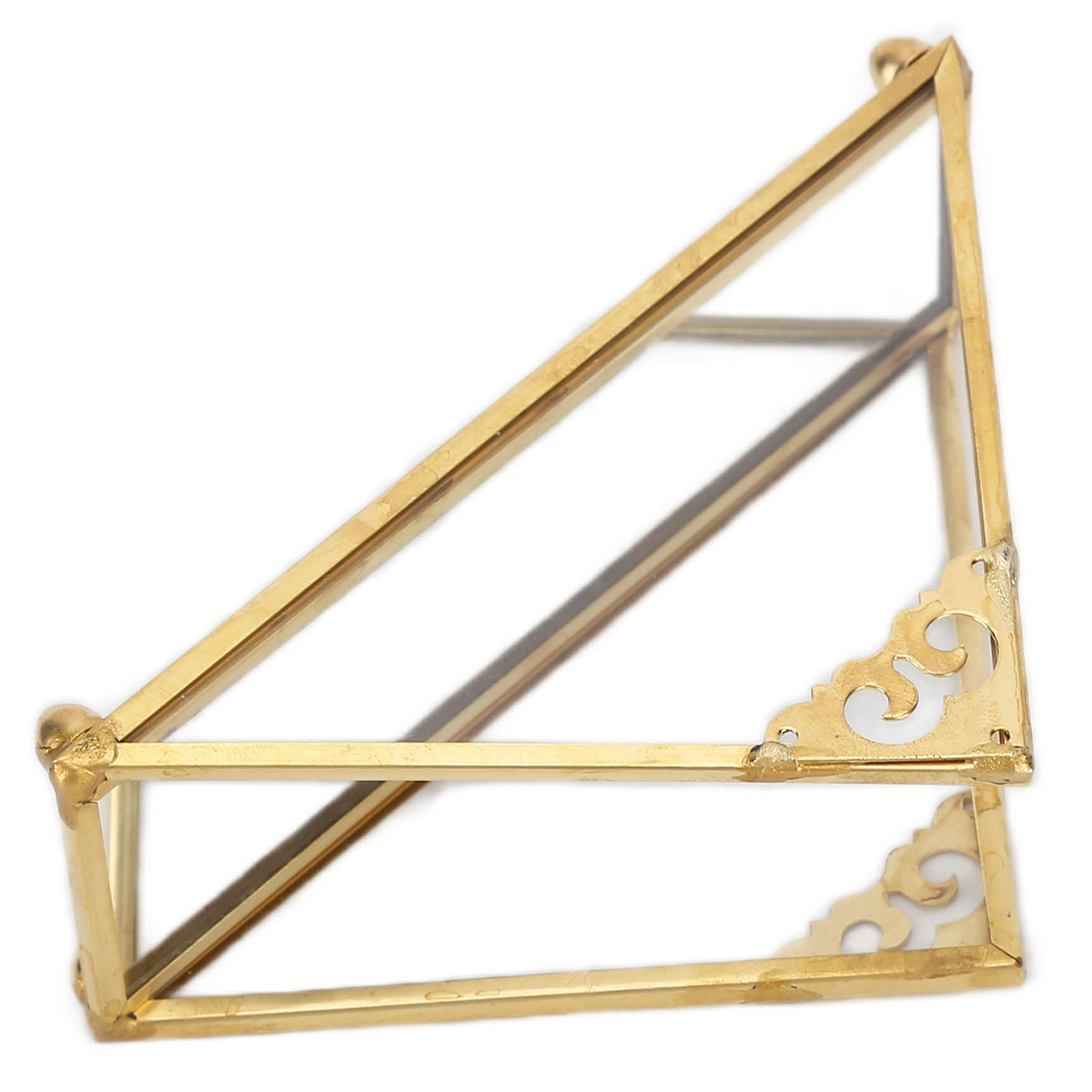 Mirror Jewelry Tray Glass Perfume Storage Tray Jewelry Plate Golden Metal Decorative Tray