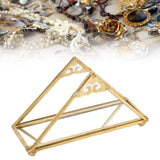 Mirror Jewelry Tray Glass Perfume Storage Tray Jewelry Plate Golden Metal Decorative Tray