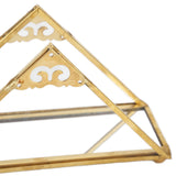 Mirror Jewelry Tray Glass Perfume Storage Tray Jewelry Plate Golden Metal Decorative Tray