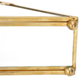 Mirror Jewelry Tray Glass Perfume Storage Tray Jewelry Plate Golden Metal Decorative Tray - Extra Image