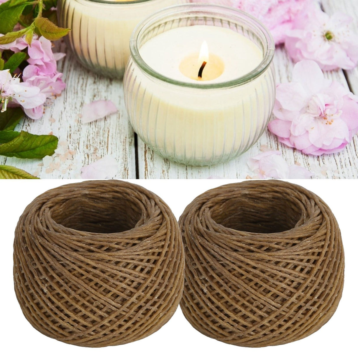 2pcs Candle Wicks 1.2mm Manual Aromatherapy Safety Environmental Friendly Hemp Candle Wick for DIY Oil Lamp