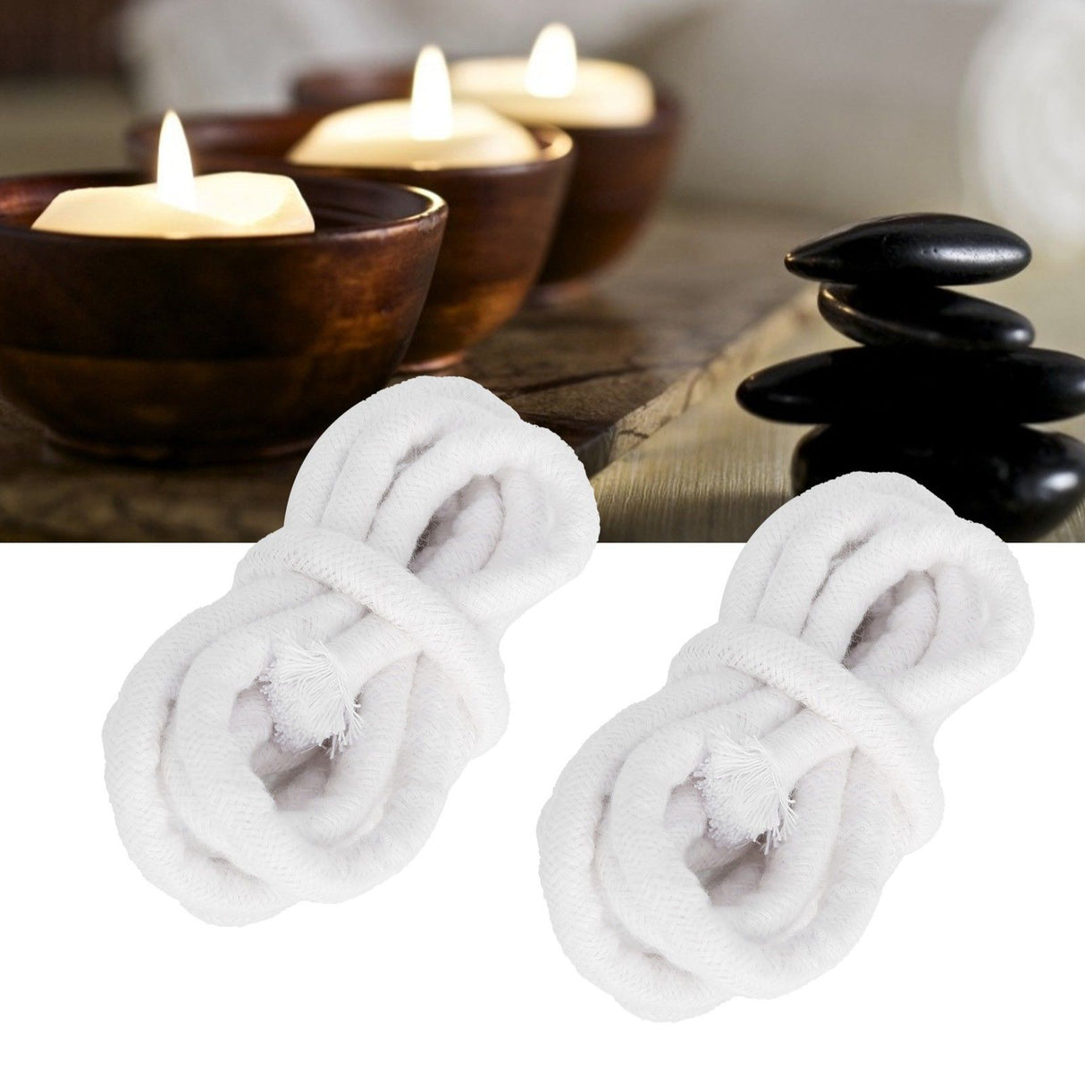 2pcs Candle Wicks Good Oil Absorbency Combustion Durable Braid Cotton Candle Wick for DIY Oil Lamp10mm