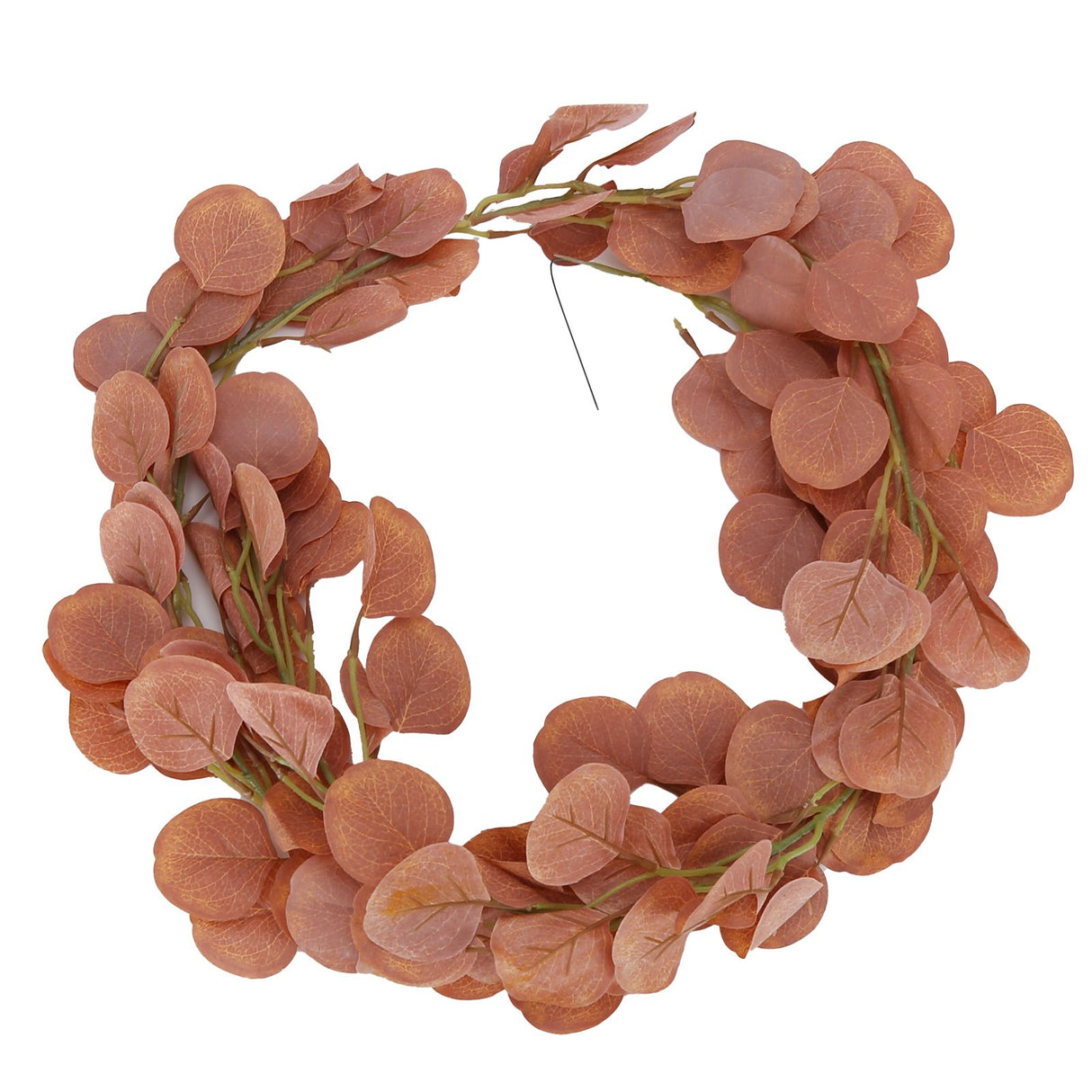 Fake Leaves Fabric Simulated Exquisite Greenery Eucalyptus Garland for Home WeddingRed