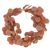 Fake Leaves Fabric Simulated Exquisite Greenery Eucalyptus Garland for Home WeddingRed - Front View