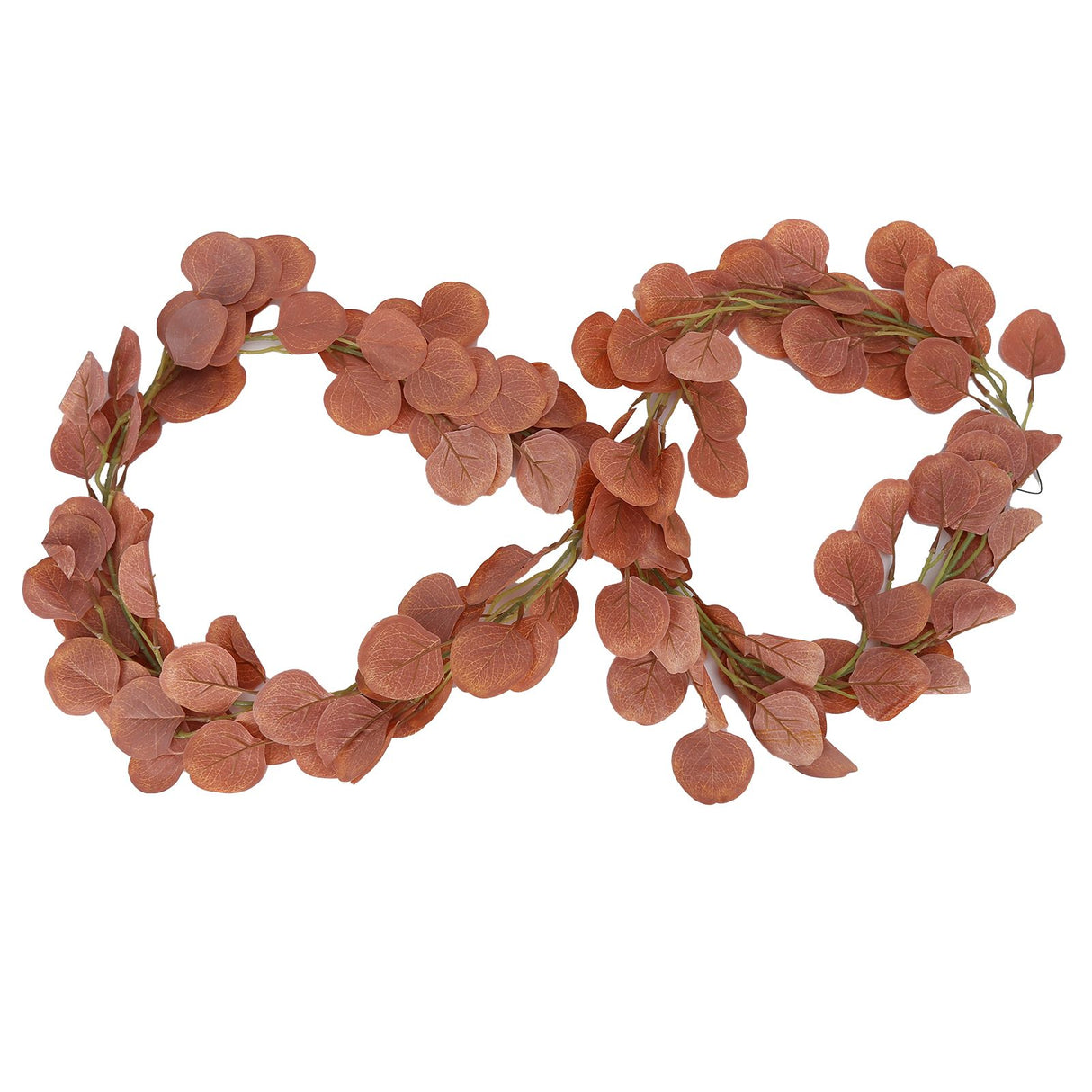 Fake Leaves Fabric Simulated Exquisite Greenery Eucalyptus Garland for Home WeddingRed
