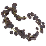 Fake Leaves Fabric Simulated Exquisite Greenery Eucalyptus Garland for Home WeddingPurple - Top-Down View