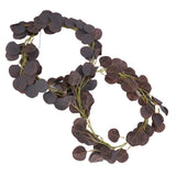 Fake Leaves Fabric Simulated Exquisite Greenery Eucalyptus Garland for Home WeddingPurple