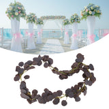 Fake Leaves Fabric Simulated Exquisite Greenery Eucalyptus Garland for Home WeddingPurple - Extra Image