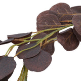 Fake Leaves Fabric Simulated Exquisite Greenery Eucalyptus Garland for Home WeddingPurple - Extra Image