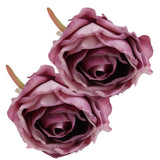 2Pcs Novelty Wooden Napkin Buckle Artificial Floral Napkin Ring for Festival Table DecorationPurple
