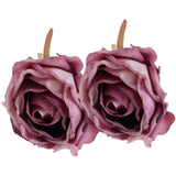 2Pcs Novelty Wooden Napkin Buckle Artificial Floral Napkin Ring for Festival Table DecorationPurple