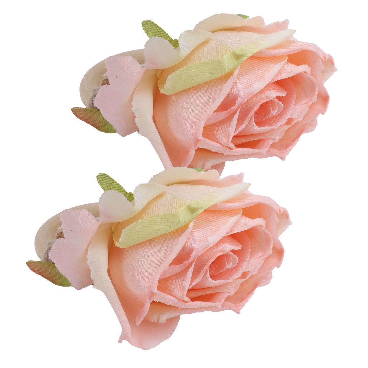 2Pcs Novelty Wooden Napkin Buckle Artificial Floral Napkin Ring for Festival Table DecorationPink