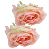 2Pcs Novelty Wooden Napkin Buckle Artificial Floral Napkin Ring for Festival Table DecorationPink