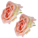 2Pcs Novelty Wooden Napkin Buckle Artificial Floral Napkin Ring for Festival Table DecorationPink