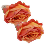 2Pcs Novelty Wooden Napkin Buckle Artificial Floral Napkin Ring for Festival Table DecorationOrange