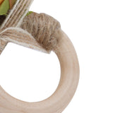 2Pcs Novelty Wooden Napkin Buckle Artificial Floral Napkin Ring for Festival Table DecorationOrange
