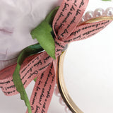 2Pcs Iron Napkin Buckle Simulation Flower Artificial Pearl Napkin Ring for Hotel FestivalPurple