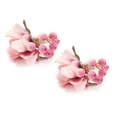 2Pcs Hemp Rope Napkin Buckle Simulation Flower Napkin Ring for Hotel Western Restaurant6623 Pink