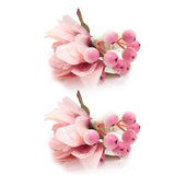 2Pcs Hemp Rope Napkin Buckle Simulation Flower Napkin Ring for Hotel Western Restaurant6623 Pink