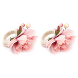 2Pcs Hemp Rope Napkin Buckle Simulation Flower Napkin Ring for Hotel Western Restaurant6623 Pink - Extra Image