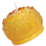 LED Flower Lamp Imitation Glass Yellow Light Electronic Candle Lotus Flower Decor for Home OfficeYellow - Side View