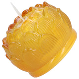 LED Flower Lamp Imitation Glass Yellow Light Electronic Candle Lotus Flower Decor for Home OfficeYellow - Extra Image