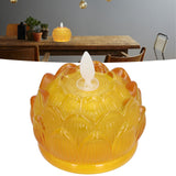 LED Flower Lamp Imitation Glass Yellow Light Electronic Candle Lotus Flower Decor for Home OfficeYellow - Extra Image