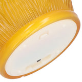 LED Flower Lamp Imitation Glass Yellow Light Electronic Candle Lotus Flower Decor for Home OfficeYellow