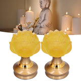 2Set LED Lotus Buddha Lamp Imitated Colored Glaze Prayer Light Home Meditation Buddhist SuppliesAU Plug 100‑240V - Extra Image