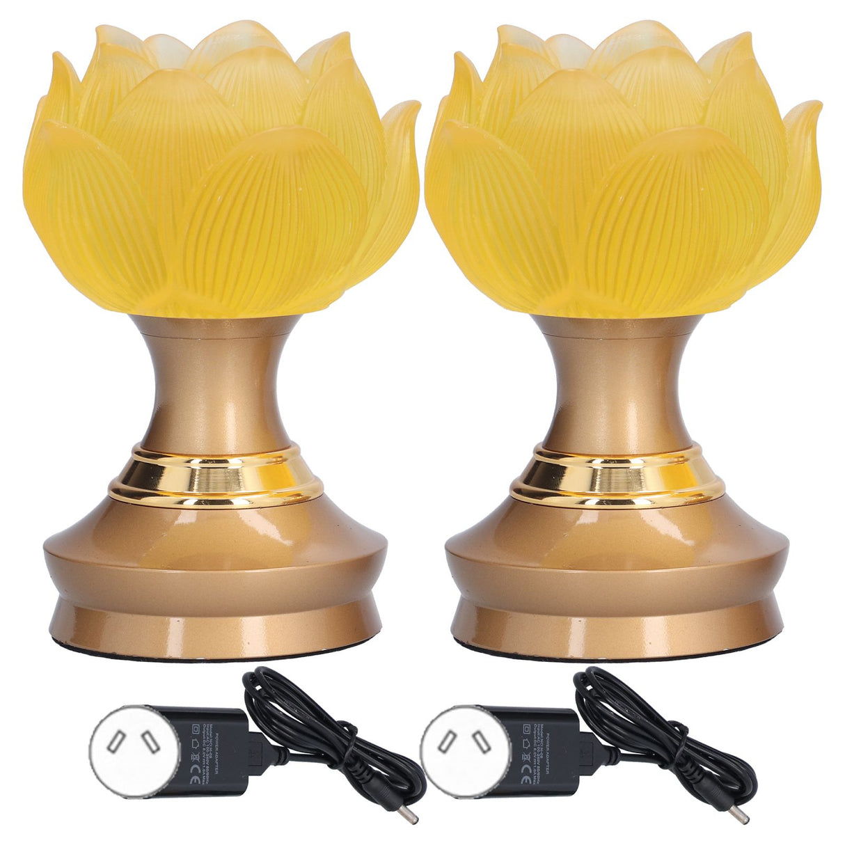 2 Set LED Buddhist Light Yellow Buddha Lamp Adjustable Buddhist Flower Light Buddhism SupplyAU Plug 100-240V