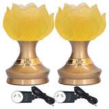 2 Set LED Buddhist Light Yellow Buddha Lamp Adjustable Buddhist Flower Light Buddhism SupplyAU Plug 100-240V