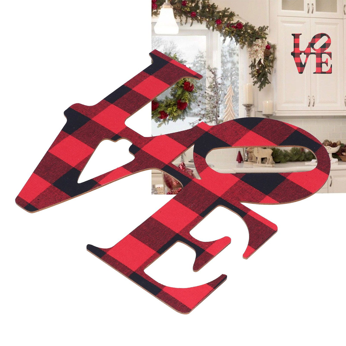Christmas Wall Decoration Wooden Wall Ornament English Letter Wall Decoration for Home
