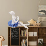 Ballerina Statue Beautiful Relaxed Mood Delicate Ceramic Ballet Dancer Figurine with Blue Dress for Home Tabletop Decoration