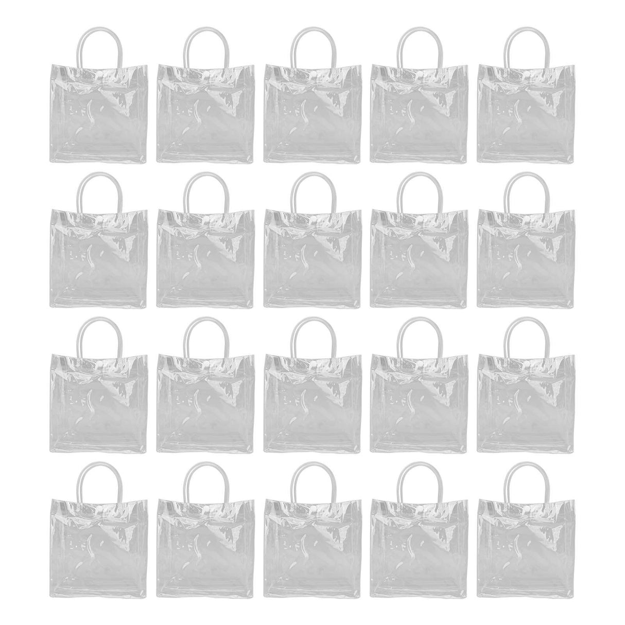 20pcs Transparent Gift Bags Large Capacity Simple Multifunctional 20cmx20cmx8cm PVC Goodie Wrap Bags for Flower Candy