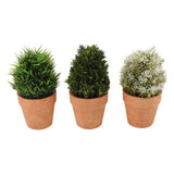 3PCS Artificial Potted Plants Set Plastic Indoor Small Fake Greenery Potted Plants for Home Bathroom Living Room Bedroom Office Desk Bookshelf Decor - 45-Degree Angle