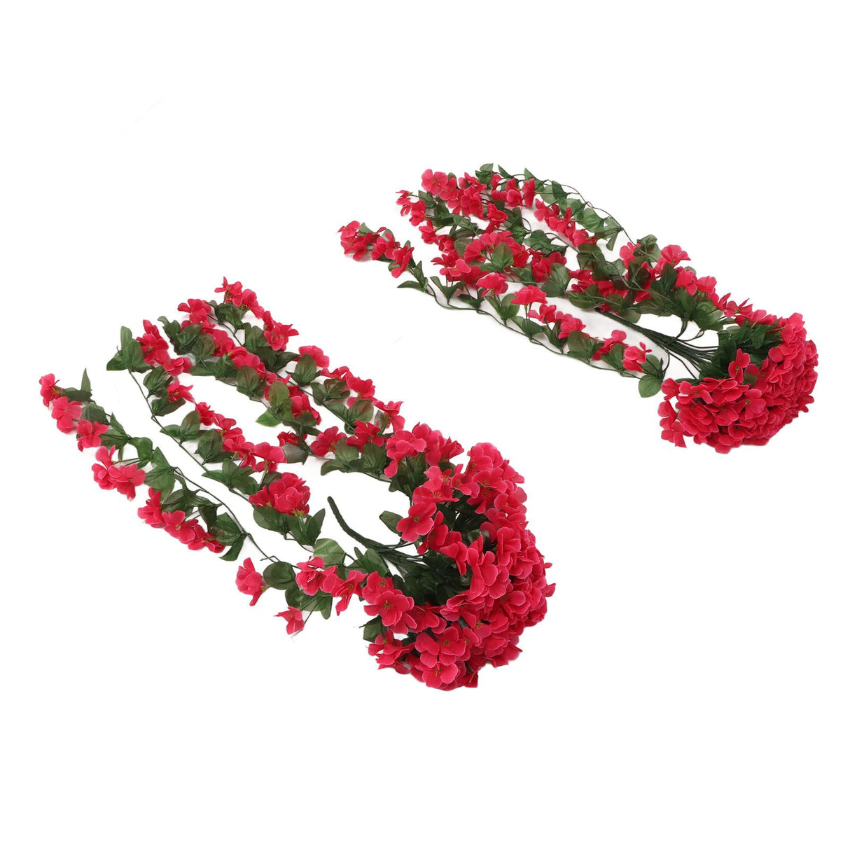 2PCS Artificial Violet Hanging Flowers Simulation Plastic Fake Plants for Decoration Garden Patio Wedding Porch Outdoor Rose Red