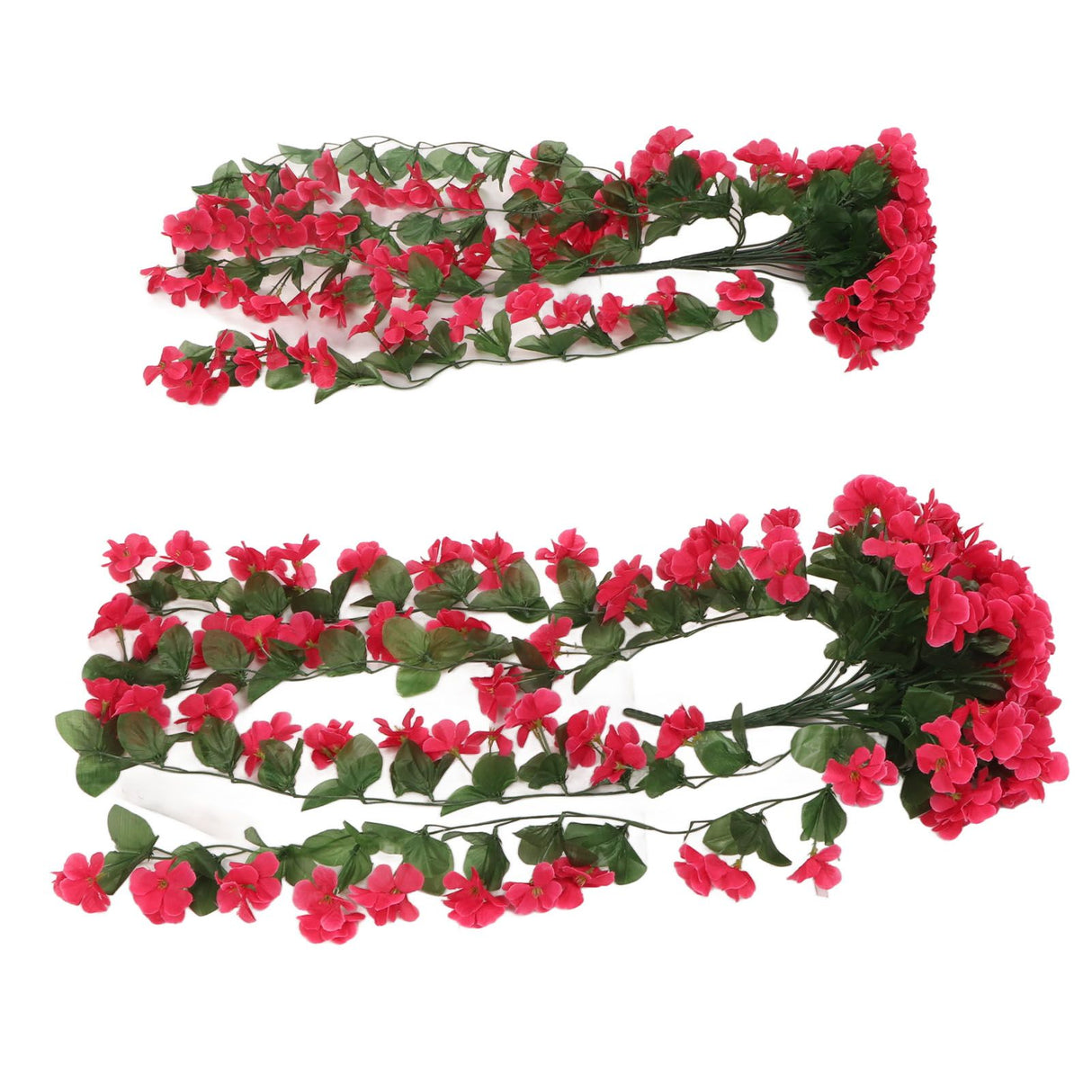 2PCS Artificial Violet Hanging Flowers Simulation Plastic Fake Plants for Decoration Garden Patio Wedding Porch Outdoor Rose Red