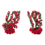 2PCS Artificial Violet Hanging Flowers Simulation Plastic Fake Plants for Decoration Garden Patio Wedding Porch Outdoor Rose Red