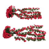 2PCS Artificial Violet Hanging Flowers Simulation Plastic Fake Plants for Decoration Garden Patio Wedding Porch Outdoor Rose Red