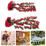2PCS Artificial Violet Hanging Flowers Simulation Plastic Fake Plants for Decoration Garden Patio Wedding Porch Outdoor Rose Red