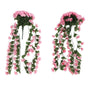 2PCS Artificial Violet Hanging Flowers Simulation Plastic Fake Plants for Decoration Garden Patio Wedding Porch Outdoor Pink