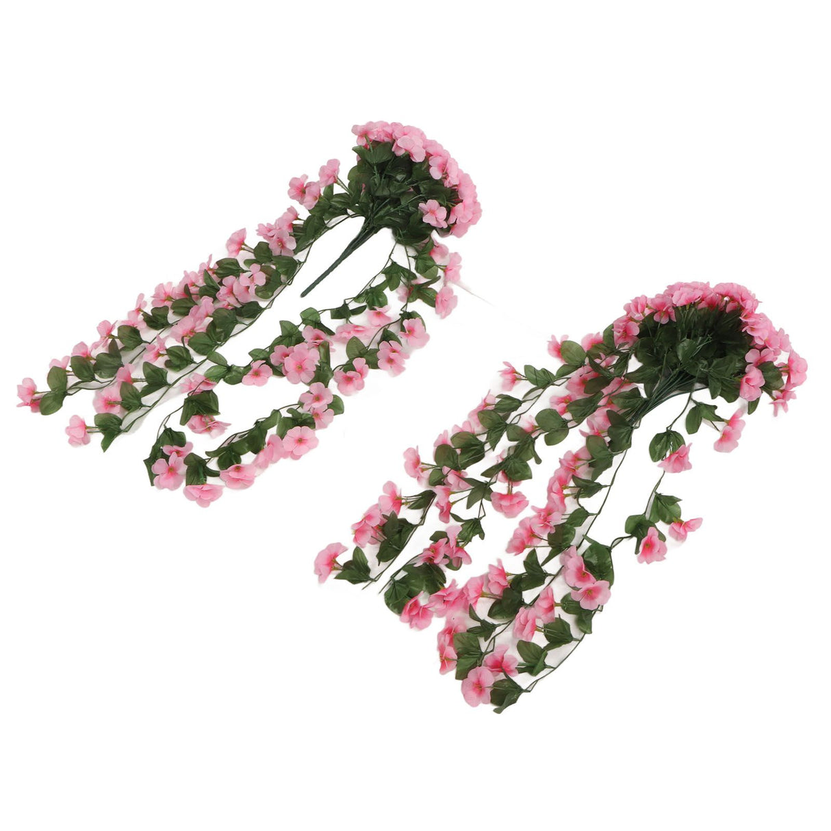 2PCS Artificial Violet Hanging Flowers Simulation Plastic Fake Plants for Decoration Garden Patio Wedding Porch Outdoor Pink